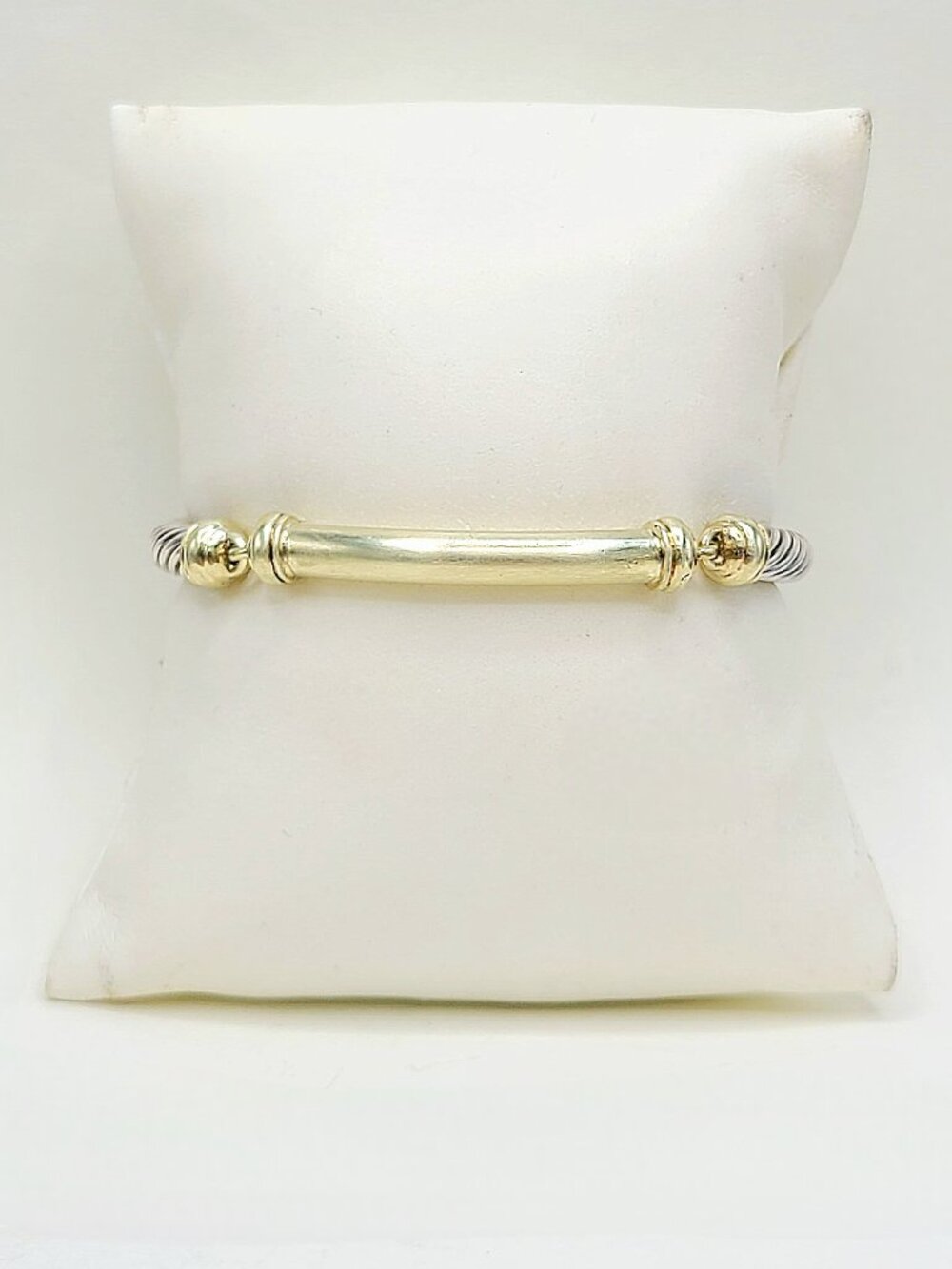 David Yurman Metro Station Gold Bar Cable Bracelet - 5mm - Size Small - RARE